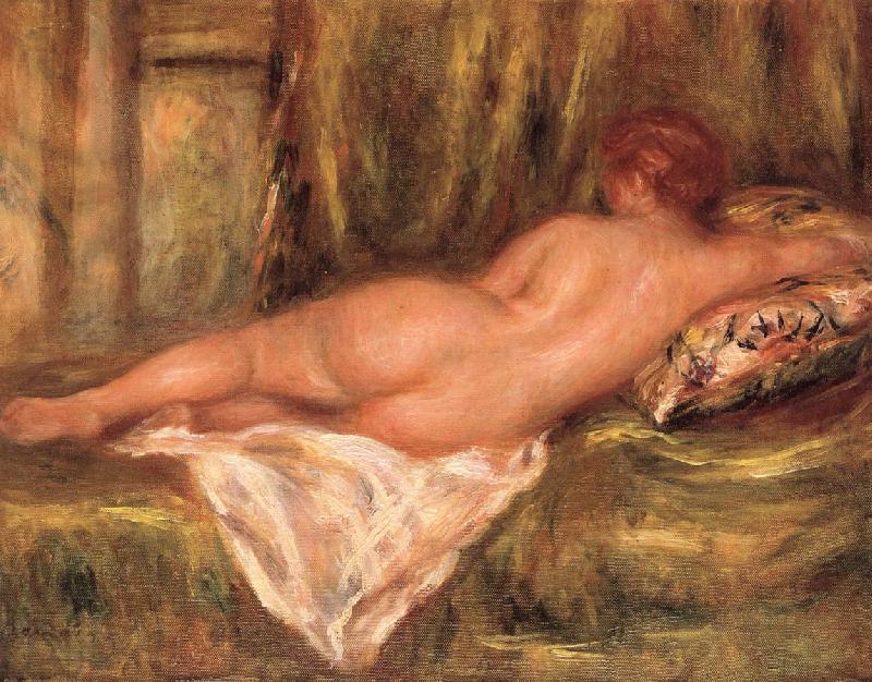 Pierre Auguste Renoir reclinig nude rear ciew